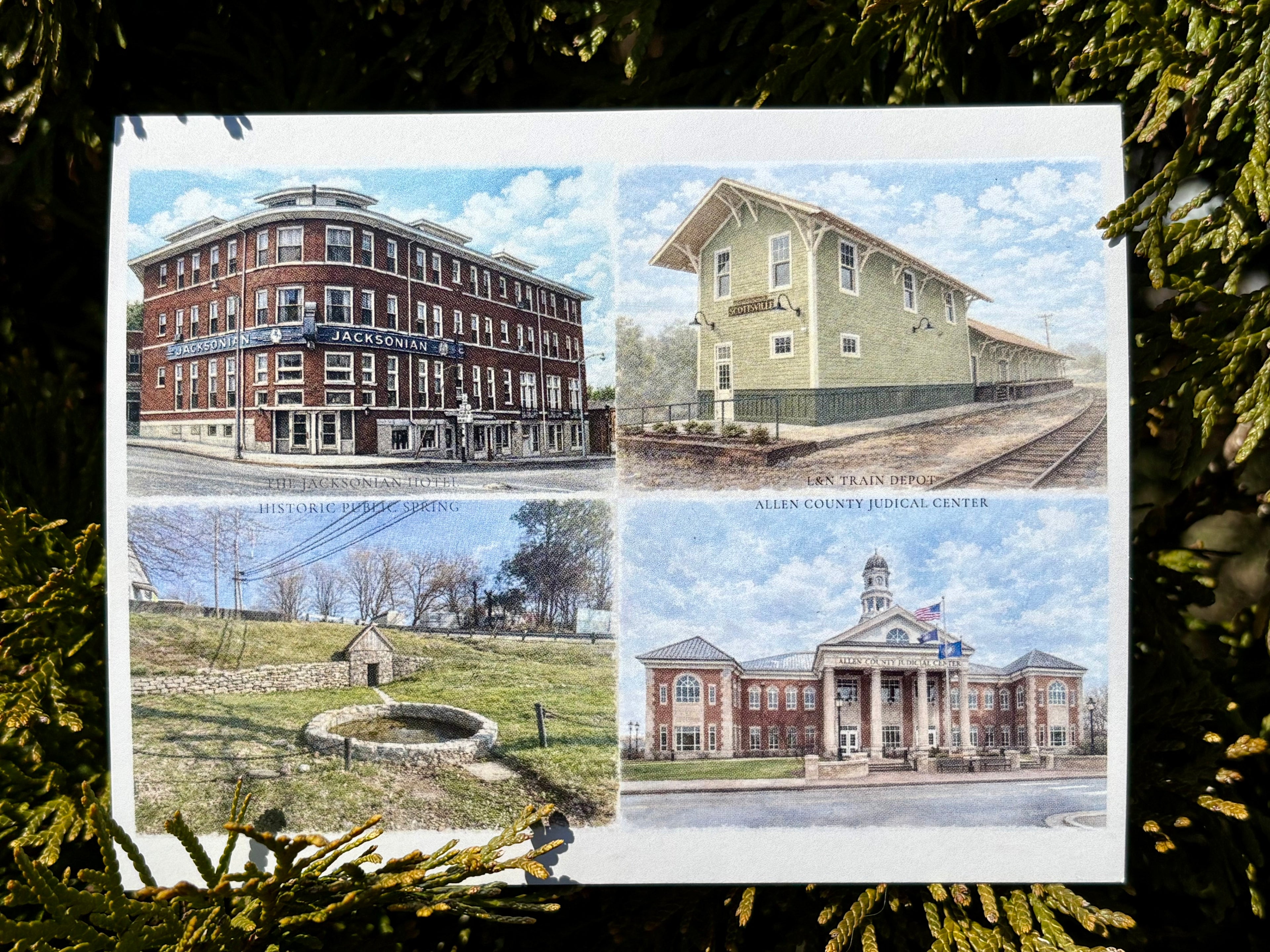 Scottsville, KY "Historic Series" Multi-View Postcard